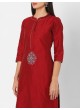 Casual Wear Kurti Set In Maroon And Grey Color